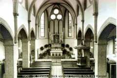 1950 - Blick von der Empore zum Altar noch mit Kanzel um 1950